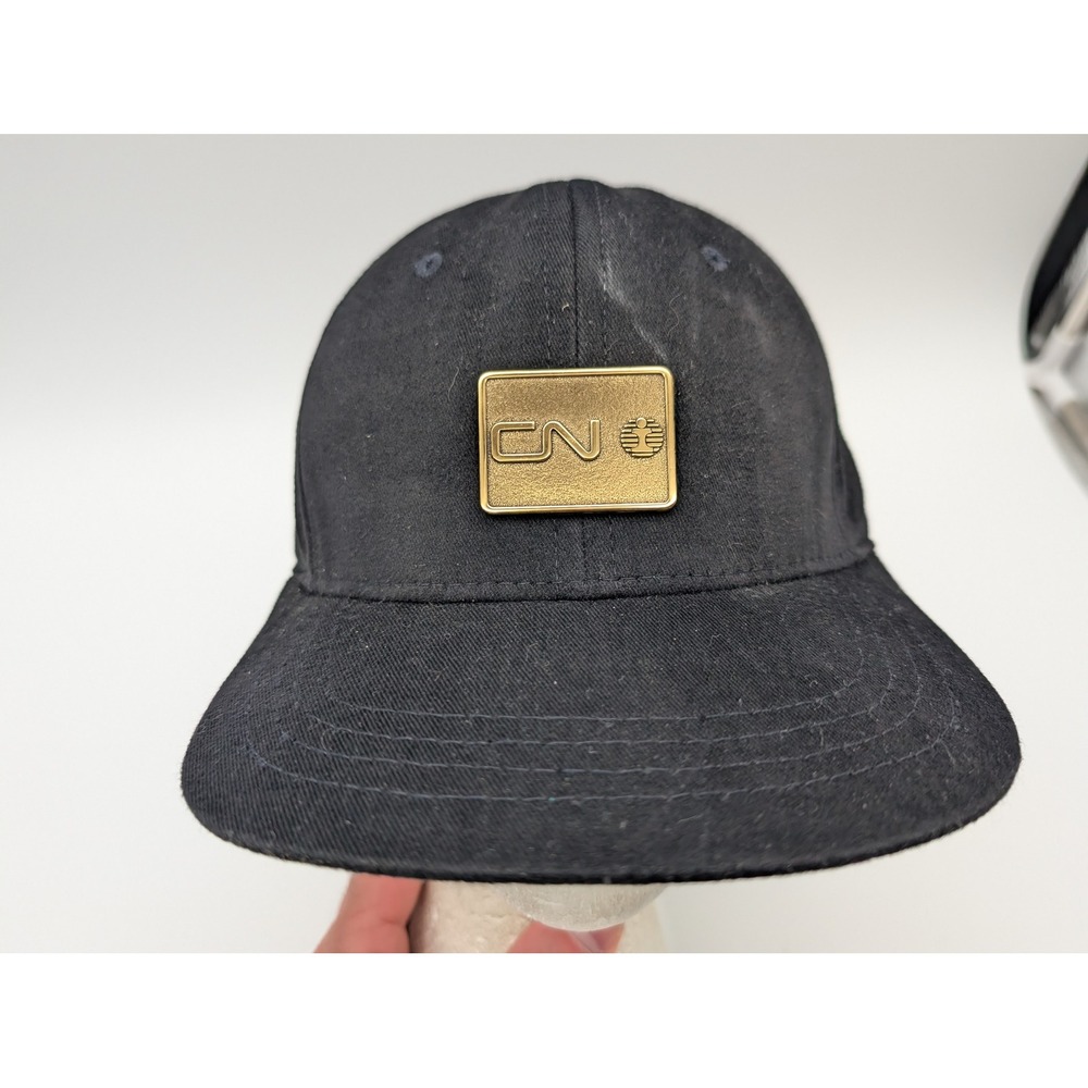 BTS CN Canadian National Railway Metal Logo Black Hat Leather Strap Made in USA